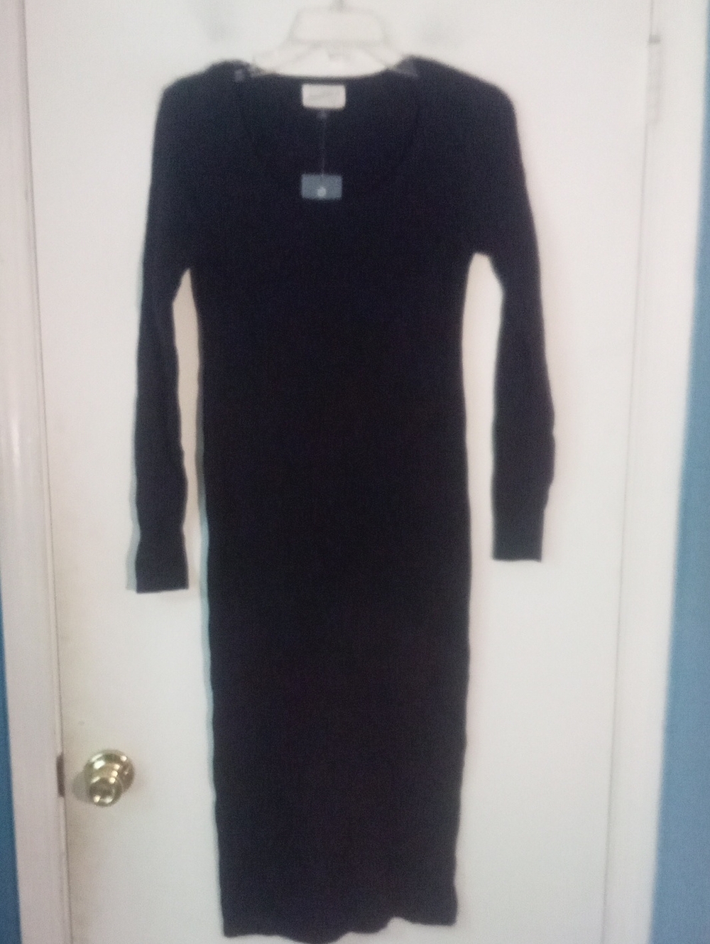* Universal Thread Long Sleeve Black Bodycon Sweater Dress NWT $40 Textured Knit